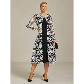 Women's Coat Breathable Lace Embroidered Elegant Floral Formal Wedding Party Long Crewneck Loose Fit Long Sleeve Outerwear Black Summer Spring