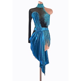 Latin Dance Dress Tassel Women's Performance Training High Spandex