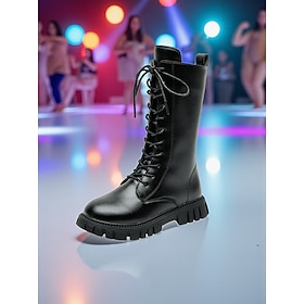 Korean Idol Inspired Pop Star Costume Shoes-Trendy White and Brown Fashion Boots for Girl Casual and Street Style
