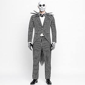 Jack Skellington Costume Cosplay Abiti Completi  Blazer L'incubo prima di Natale Cosplay Adulti Per uomo Halloween Carnevale Mascherata Performance Co