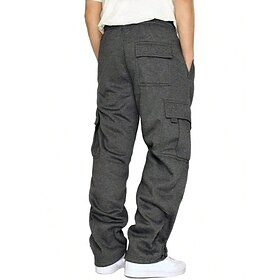 Men's Cargo Pants Cargo Sweatpants Joggers Trousers Open Bottom Sweatpants Drawstring Elastic Waist Plain Moisture Wicking Breathable Full Length Casual Daily
