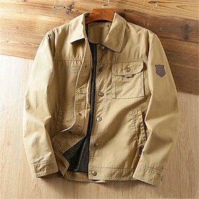 Men's Lightweight Jacket Cargo Jacket Casual Jacket Vacation Daily Wearproof Po…