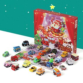Advent Calendar 2025 for Kids Boys 24 Days Christmas Countdown Calendar with Pull-Back Cars Vehicles Holiday Gifts Christmas Advent Calendars Cars Set for Kids