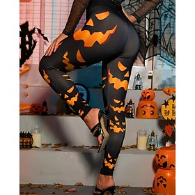 Halloween Women's Leggings Cozy Leggings Vacation Casual Full Length High WaistPantsHalloween Graphic Printing Thermal Warm Comfortable Stretchy Vacation Casua