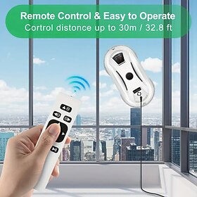 Remote-Controlled Window Cleaning Robot with Cleaning Cloth Fully Automatic Window Washer Remote-Controlled Electric Intelligent Window Cleaning Device with Pl
