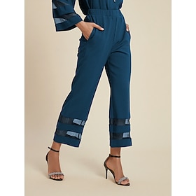 Weiblich Hose Knöchellang Dehnbar Zeitgenössisch Lässig Dunkelgrün Ganzjahres S M L: retailer-supplied image