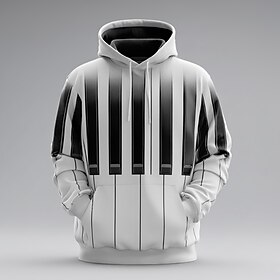 Homme Illusion d'optique Touches Pano Sweat à capuche Sweatshirt Mode Frais Col ras du cou Maison Soirée Vêtements de rue Blanche Marron Cordon de serrage Auto