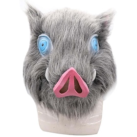 Accessories Mask Inspired by Pig Inosuke Hashibira Anime Cosplay Accessories Polyester Men's Women's Halloween Costumes