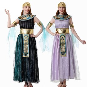 Ancient Egypt egyptian Dress Fancy Costume Cleopatra Goddess Fancy Dress Women's Fantasy Halloween Carnival Performance Adults Dress Belt Cloak