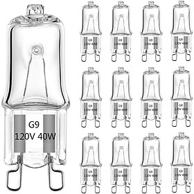 Ampoules halogènes G9 à culot à 2 broches type JC 120 V T4 bi-broches 40 W xénon pour lustres, suspensions, éclairage d'armoire, blanc chaud 2700 K, intensité