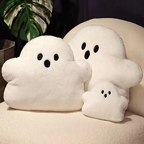 Halloween Cute Ghost Pillow Plush Cloud Cushion, Holiday Decorative Throw Pillow for Sofa, Bed, Living Room, Bedroom, Party, Car, Office Outdoor Decoration