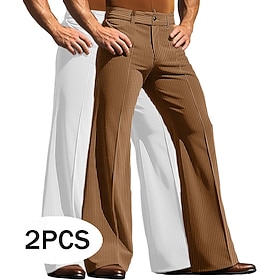 Men's Trousers Dress Pants Corduroy Pants Bell Bottom Flared Pants Pocket Multi-pack Plain Comfort Full Length Outdoor Business Daily Fashion Chic Modern Brow