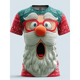 Christmas Women's Santa Claus T Shirt Graphic Claus Vintage Stylish Classic Short Sleeve Crew Neck Round Neck Regular Tops Daily Print Pink Blue Green Fall Win