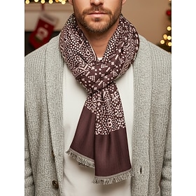 sciarpa invernale da uomo in cotone con motivo etnico paisley, scialle morbido e leggero, regalo di Natale per lui, abbigliamento casual e per le feste