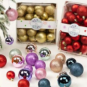 42 palline di Natale, palline decorative per l'albero di Natale, palline infrangibili da appendere, decorazioni natalizie, forniture per decorazioni per la cas