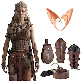 Retro Vintage Medieval Renaissance Armor Wristband Accesories Set Warrior Elf Viking Fancy Dress Men's Women's Unisex Viking Fantasy Halloween Carnival Perform