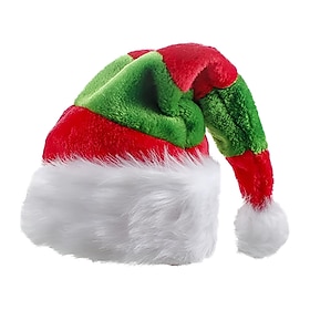 Christmas Costume Christmas Accessories Santa Hat Santa Claus Elf Color Block Christmas for Unisex Adults Christmas New Year Party Christmas Hat