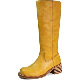 Damen Stiefel Komfortschuhe Reißverschluss Blockabsatz Peep Toe Komfort PU Loafer Hellgelb Hellbraun Dunkelbraun