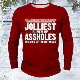 Christmas Jolliest Bunch of Assholes Shirt Funny Movie Quote Holiday Long Sleeve TShirt for Men Friends Family Gift Clothing Apparel S M L XL XXL XXXL