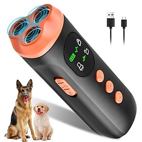 Dispositivo antiabbaio 4 in 1 per cani con pannello di visualizzazione, dispositivo antiabbaio ricaricabile di tipo C da 2500 mAh, dispositivo di adde