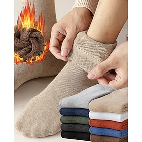 Women's Crew Socks Outdoor Daily Holiday Solid Color Polyester Casual Elastic Warm 1 Pair