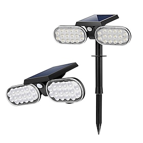 Solar Lights Outdoor PIR Motion 1 Pack, Solar Floodlight, Stay On or Motion Sensor Mode, Dusk to Dawn Security Light, Landscape Spotlights for Garage Fence Dri