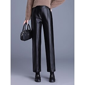 Mujer Chinos Pantalones Pantalones Rectos Moda Ropa de calle Casual Longitud total Alta cintura Plano Bolsillo Confortable Suave Cómodo Microelástico Exterior Mujer Chinos Pantalones Pantalones Rectos Moda Ropa de calle Casual Longitud total Alta cintura Plano Bolsillo Confortable Suave Cómodo Microelástico Exterior
