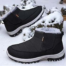 Warme Winter-Schneestiefel für Herren mit Fellfutter, rutschfeste Outdoor-Knöchelschuhe zum Wandern bei kaltem Wetter und als Freizeitkleidung