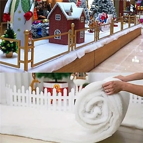 Christmas Artificial Snow Roll, White Christmas Party Decoration Table Runner, Winter Wonderland Table Mat, Holiday Photo Background and Party Décor