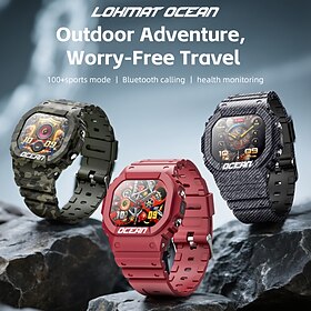 LOKMAT OCEAN Smart Watch 1.75 inch Smartwatch Fitness Running Watch Bluetooth Pedometer Call Reminder Sleep Tracker Compatible with Android iOS Women Men Long