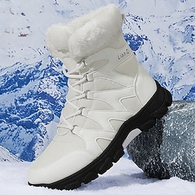 Men's White Winter Boots – Insulated and Waterproof, Ideal for Winter Hiking, Outdoor Adventures and Snowy Weather