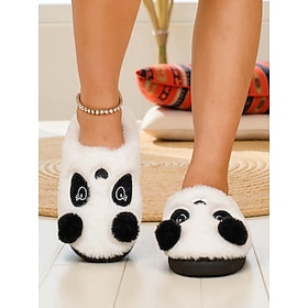 Women's Cute Panda Plush Slippers – Warm Soft Winter Indoor House Shoes, Cozy Cartoon Style, Christmas Gift for Home  Lounge Wear