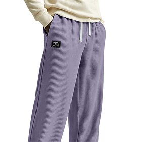Hombre Pantalones de Deporte Pantalones Pantalones de Pana Pantalones anchos Pantalones deportivos de pierna recta Correa Cintura elástica Color sólido Comodid