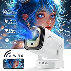 HY260 Pro Portable Projector Android 11 2.4G/5G WiFi6 Allwinner H713 Quad Core Processor Suitable for Home Theater Outdoor Projector Backyard Projection Outdoo