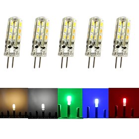 G4 LED Bulb 1.5W Equivalent 10W 3000K Warm White/Red/Blue/Green T3 Halogen Bulb Replacement Landscape Bulbs DC 12V Led Lights G4 Bi-Pin Base 10 Pcs