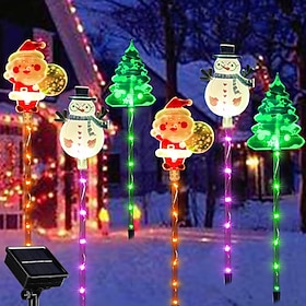 Christmas Lights, LED Solar Christmas Lights Outdoor Decorations, Solar Battery Power Waterproof Ground Inserted Holiday Decorative for Porches, Pathway Patio
