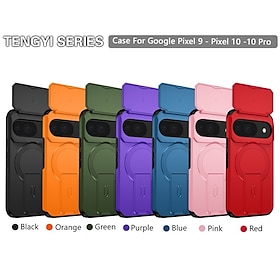 Phone Case For Google Pixel 10 Pro Pixel 10 Pixel 9 Pro Pixel 9 Back Cover with Stand Holder Shockproof Armor PC PU Leather
