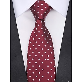 Men's Polyester Tie, Polka Dot Pattern, Multiple Colors, Perfect for Christmas and Formal Occasions