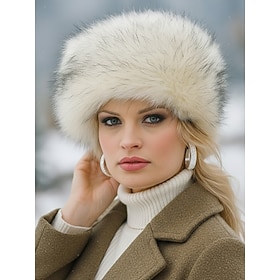 Women's Christmas Faux Fur Hat - Soft and Warm, Multiple Color Options, Perfect Holiday Accessory for Winter, Stylish and Cozy Headwear for Christmas Parties a