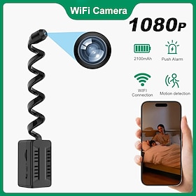 Mini Video Recording Portable Camera with Built-in Battery Suitable for Home Security Nanny Monitoring Night Vision Mini Camera Motion Detection and Voice Moni