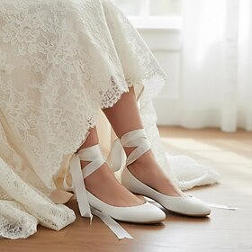 Women's Green Satin Ballet Flats with Long Ribbon Ties, Elegant and Comfortable Shoes for Weddings and Special Occasions
