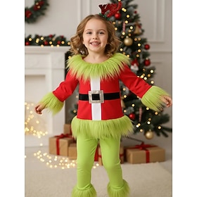 Green Monster Furry Outfits Cosplay Costumes Kid's Girl's Christmas Halloween Carnival Christmas Eve Adults' Party Evening New Year Eve