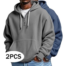 Men's Hoodie Waffle…