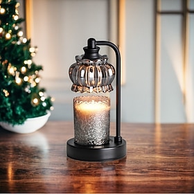 Candle Warmer Lamp with Timer Dimmer Adjustable Height with 1 Bulb Crystal Candle Lamp Elegant Home Decor for Valentine's Day Gift Wax Melt Warmers for Women B