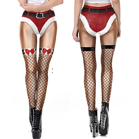 Pants Leggings Santa Claus Christmas Dailywear for Women's Adults Christmas Masquerade Christmas Eve Party Christmas Pants