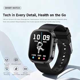 GE52 Smartwatch with ECG, Bluetooth, Call Dialing, Message Alerts, Sports Modes, Heart Rate, Blood Pressure