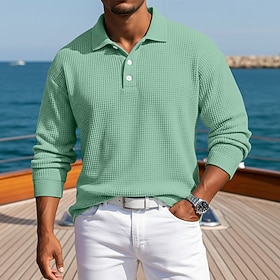 Men's Waffle Polo S… - image