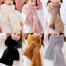 Faux Fur Scarf with Hidden Zipper Pocket, Soft Cozy Warm Pocket Scarf for Hands-Free Storage Phone, Valuables