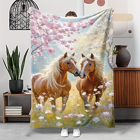 Tapestry Blanket Fleece Horse Cute 3D Fantasy Bedroom Sofa Bed Decorative Warm Blanket Gift Home Decor