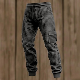 Per uomo Nido d'ape Pantaloni Cargo Joggers Pantaloni Pantaloni casual Tasca Elastico in vita Multi-tasche Semplice Comodità Lunghezza intera Casuale Quotidian